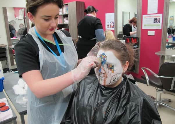 Hair and beauty students at East Durham College.
