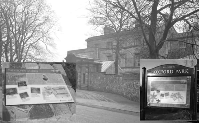 Silksworth House in March 1963 and, inset, two of the new information plaques.