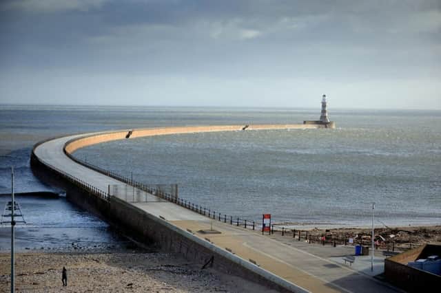 Roker Pier closed due to high winds.