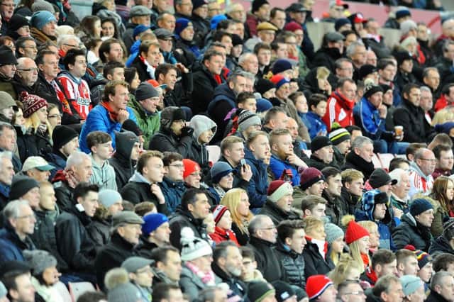 Sunderland fans watch the festive home clash with Liverpool. The sides meet again tomorrow