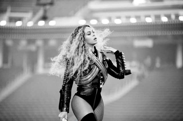 Beyonce rehearsing for last night's Super Bowl