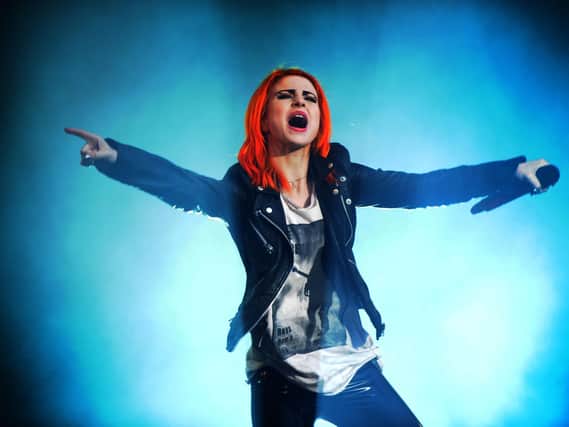 Hayley Williams, of Paramore, performing at Leeds Festival. We think the band's song Still Into You is a perfect love song.