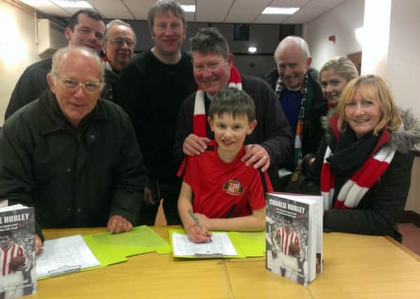Sunderland fans sign the call for a statue to be made to mark the footballing career of Charlie Hurley
