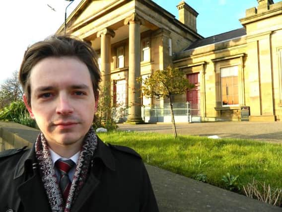 Liberal Democrat campaigner Niall Hodson outside Monkwearmouth Station Museum.