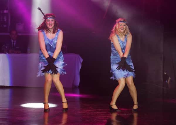 Helen Corner and Victoria Mansell performing their dance routine.
