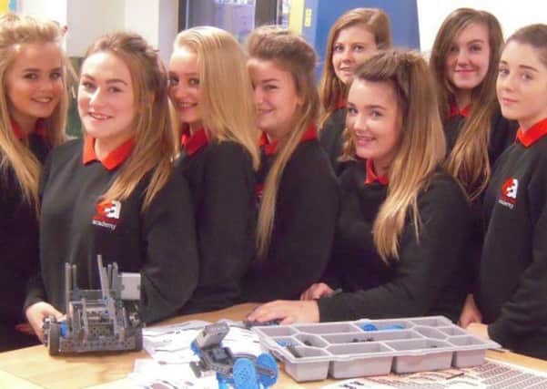 Year 9 girls from Easington Academy who have won a bid to promote engineering and science to girls.