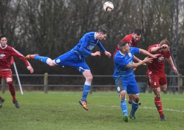Seaham Red Star (blue) attack agaist Washington on Saturday. Picture by Kevin Brady