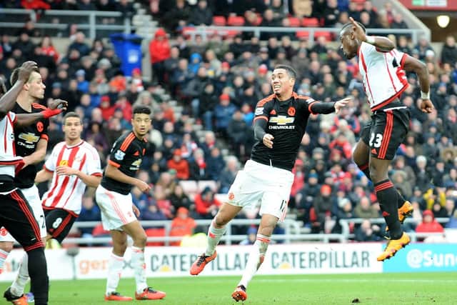 Lamine Kone gets up high to nod home the winner