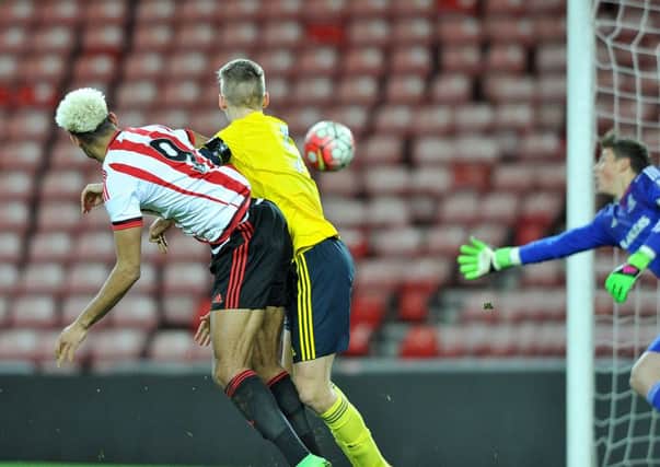 Mikael Mandron scores the opening goal for Sunderland