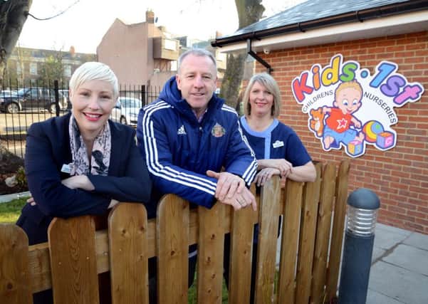 Kelly Walsh, Kevin Ball and Tracey Winter at the new Kids 1st nursery.