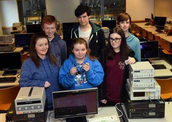 Pupils take part in an engineering careers taster session at David Goldman Informatics Centre at Sunderland University.