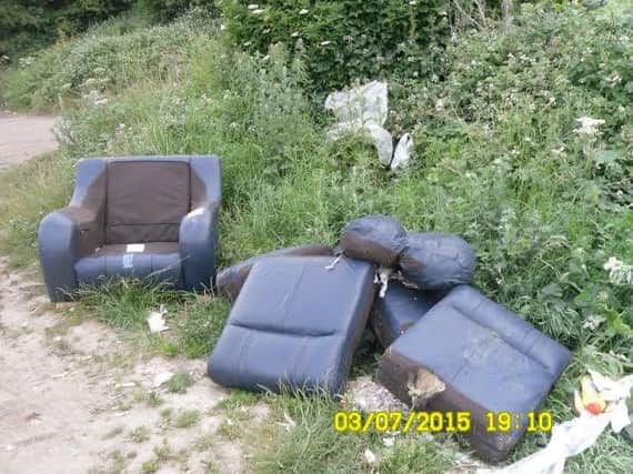 Sofa which landed a man with a 733 bill after he pleaded guilty to flytipping.