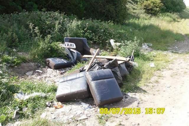Sofa which has landed a man with a 733 bill after he pleaded guilty to flytipping.