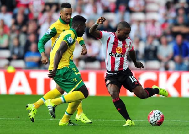 Jermain Defoe in action for Sunderland against Norwich in August. The return away to the Canaries in April could be pivotal. Picture by Frank Reid