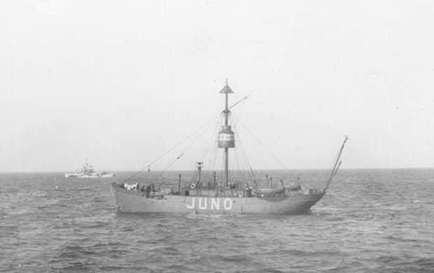 The Wear-built Lightship 72 pictured during the D-Day Landings of 1944, when she carried the name Juno.