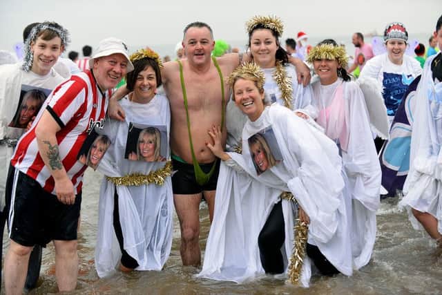 Dippers taking part in the Sunderland Boxing Day dip held at Seaburn beach. Picture by FRANK REID