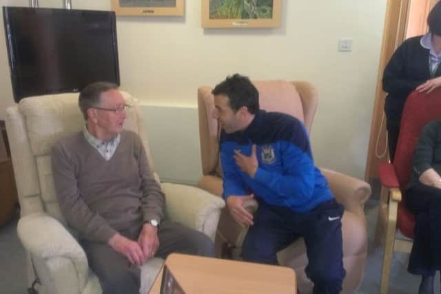 Julio Arca met patients at St Cuthbert's Hospice.