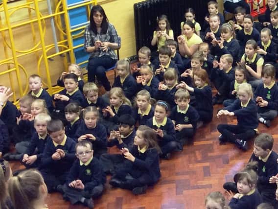 Pupils from Hedworth Lane Primary School took part  in the Sign2Sing 2016 event.