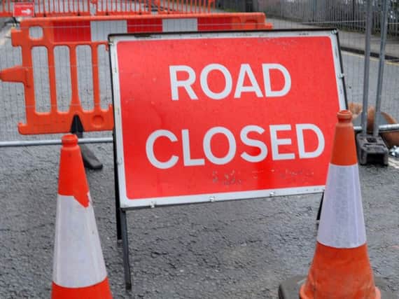 Road closure in Houghton