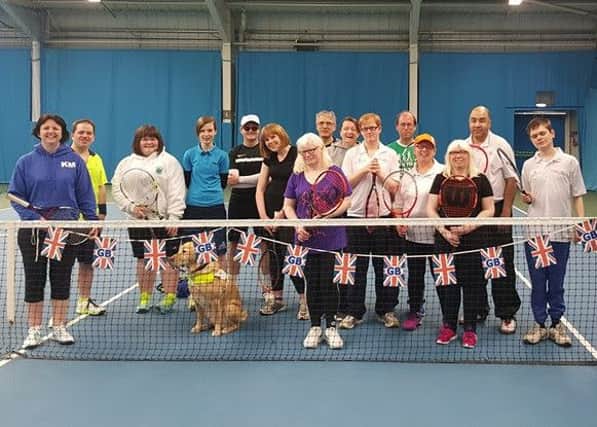 The North East Visually Impaired Tennis Club members.