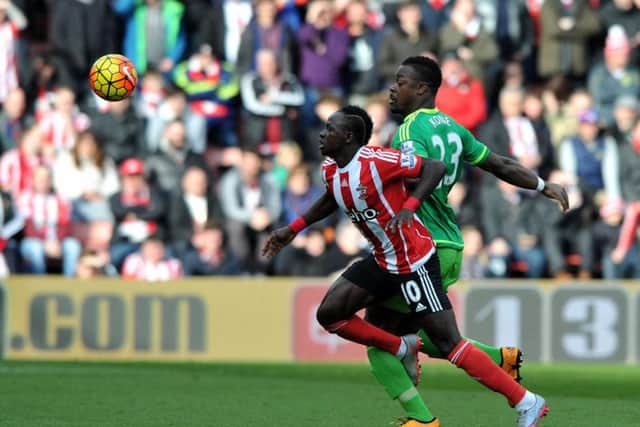 Lamine Kone in action at St Mary's Stadium