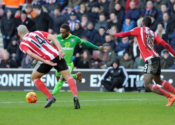 Sub Jermain Defoe lines up a shot at Southampton. Picture by Frank Reid