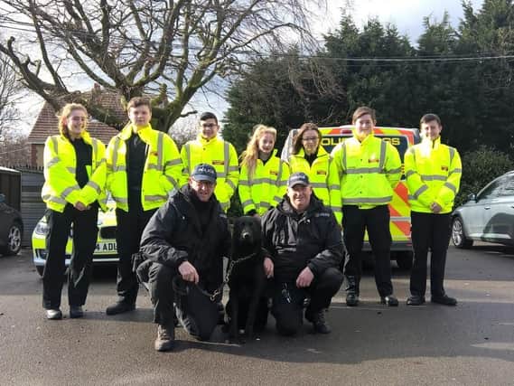 Northumbria Volunteer Police Cadets helped officers deliver burglary prevention advice to residents.