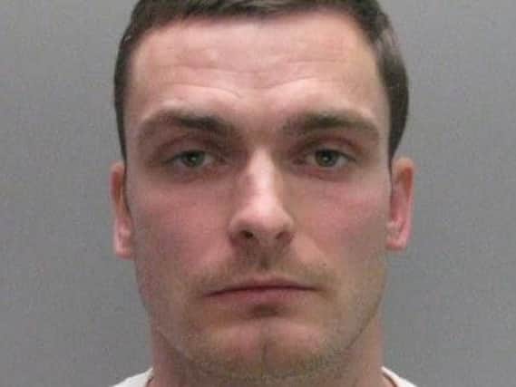 Adam Johnson's mugshot, from when he was arrested by Durham Police on suspicion of child sex offences.