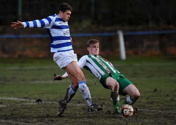 Easington (green and white) battle against Chester-le-Street last week. Picture by Tim Richardson