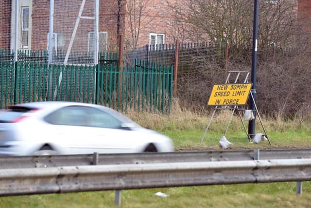 A690 new speed signs at Rainton Bridge