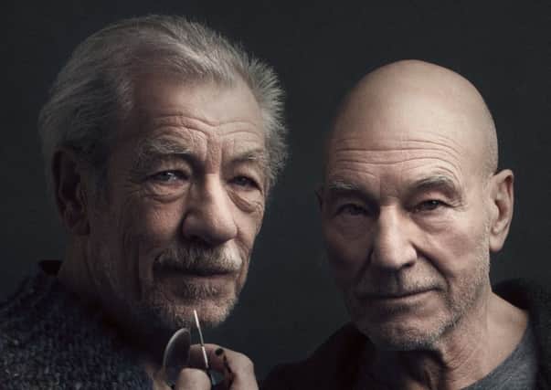 Ian McKellen and Patrick Stewart --- Image by Â© Luke Fontana/Corbis Outline