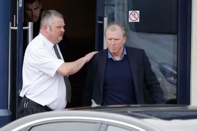 Steve McClaren leaves the training ground for the last time