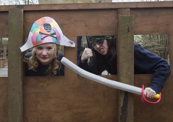 Jasmine Bays, left, and Nicola Campbell get ready for some pirate-based fun at West Boldon Lodge.