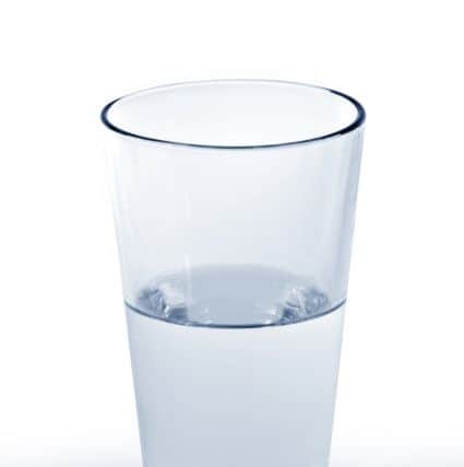 A glass of water half full or half empty.