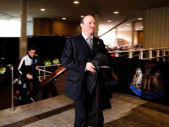 Rafa Benitez arrives at St James's Park for his first home game as Newcastle manager.