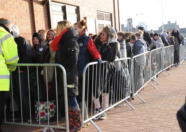 Beyonce fans queue for tickets at Sunderland's Stadium of Light for her concert in June.