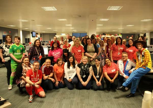 The npower staff who manned the phones for Sport  Relief.