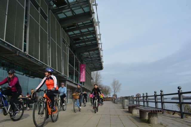 The group sets out on their latest ride from the Bike Dock next to the National Glass Centre by the River Wear.