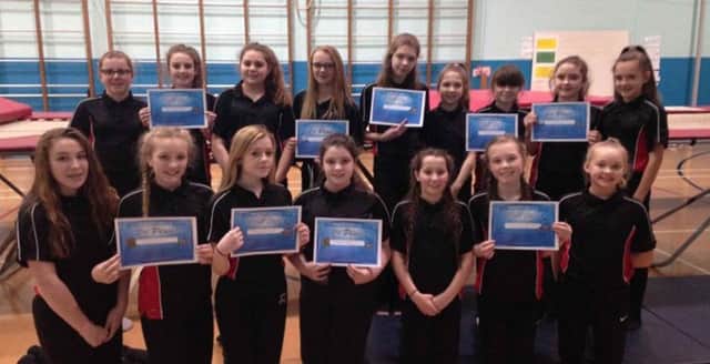 Easington Academy students who took part in a trampoline competition at Wellfield Community School.