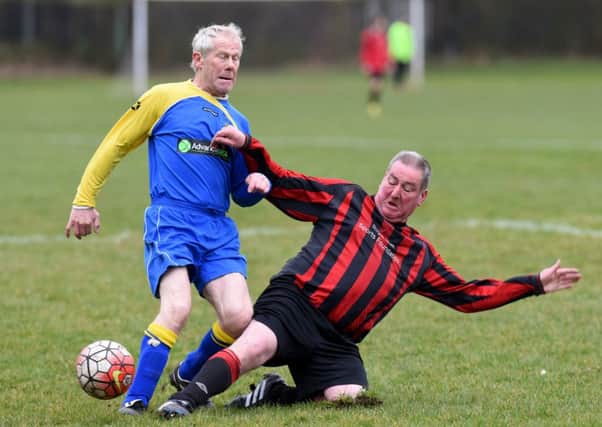 Oddies (red/black) take on Boldon Colliery in the Over-40s League last week. Picture by Kevin Brady