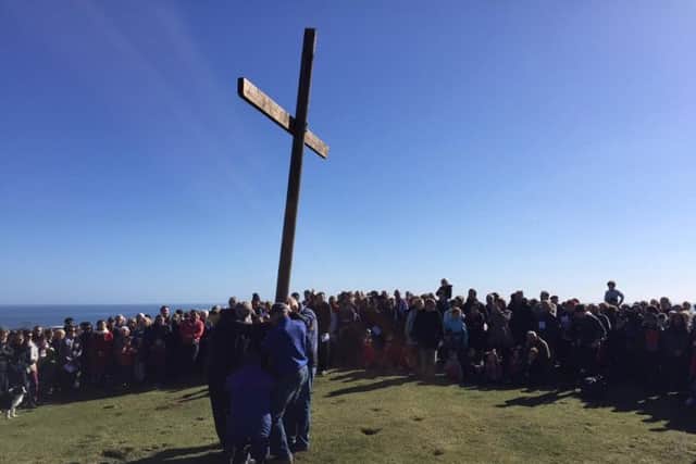 The raising of the cross event on Tunstall Hill in Sunderland, Friday, March 25, 2016.