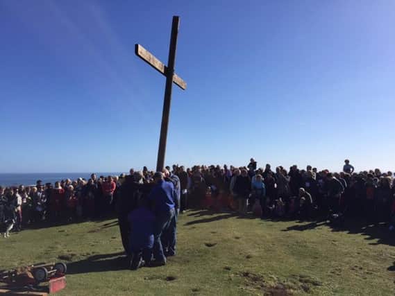 The raising of the cross event on Tunstall Hill in Sunderland, Friday, March 25, 2016.