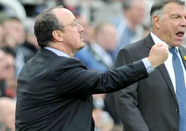 Rafa Benitez urges his Newcastle side on against Sunderland