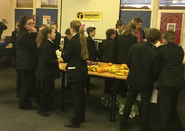 Hetton School youngsters take part in the Fairtrade event.