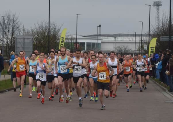 The start of the Hartlepool Marina five-mile road race yesterday. Picture by Kevin Brady