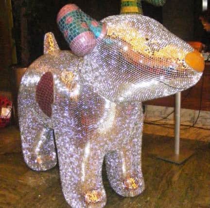 An example of one of the decorated Snowdogs