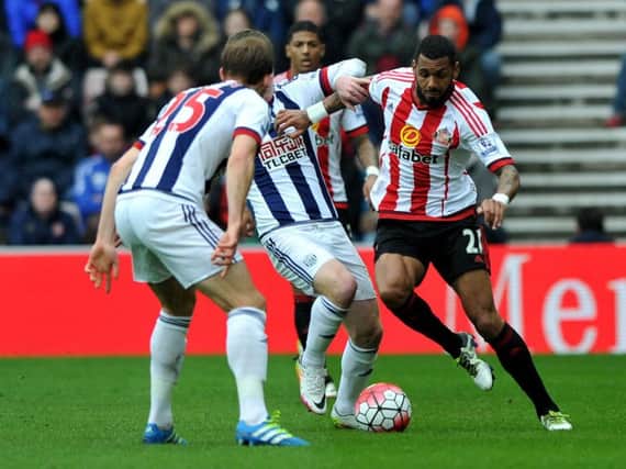 Yann M'Vila in action for Sunderland AFC against West Brom