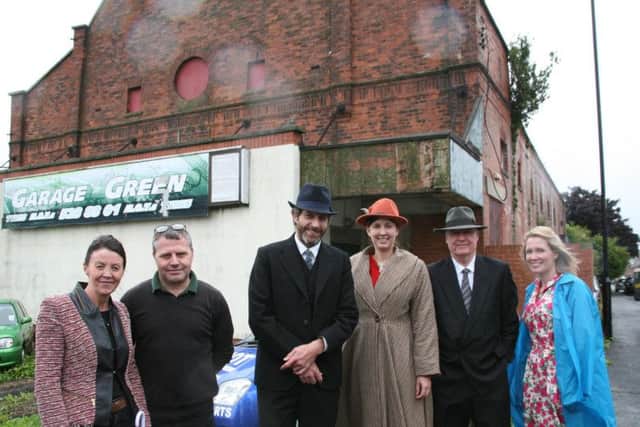 Cinema owners Angela and Gary Hepple with Beamish director Richard Evans and staff in 1950s costume.