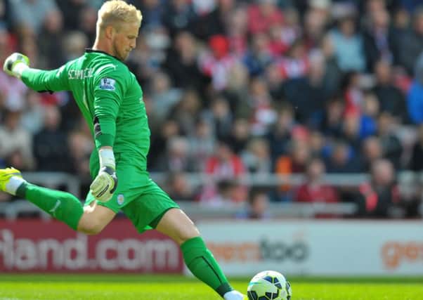 Kasper Schmeichel clears for Leicester City against Sunderland earlier this season. Picture by Frank Reid
