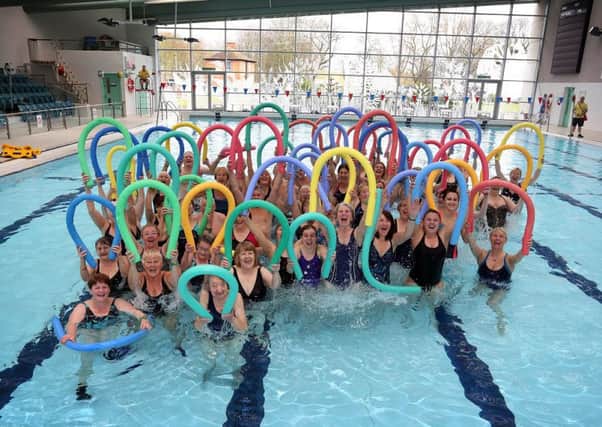 Swimmers who took part in the hour-long aquathon for Sport Relief.